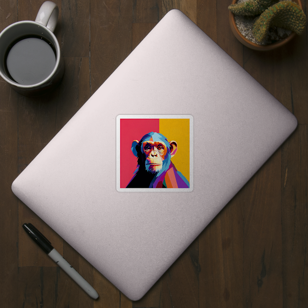 Chimpanzee Pop Art by Geminiartstudio